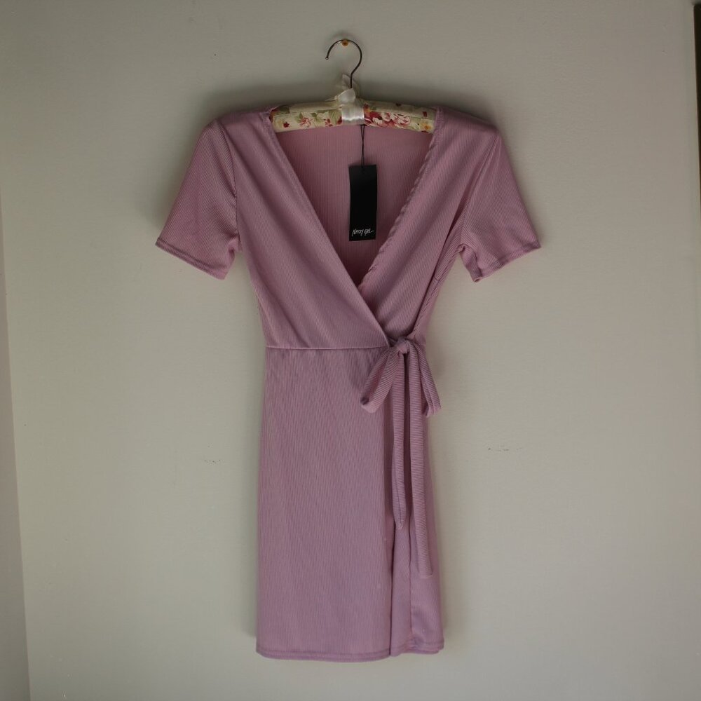 Nasty Gal Lilac Mini Wrap Dress